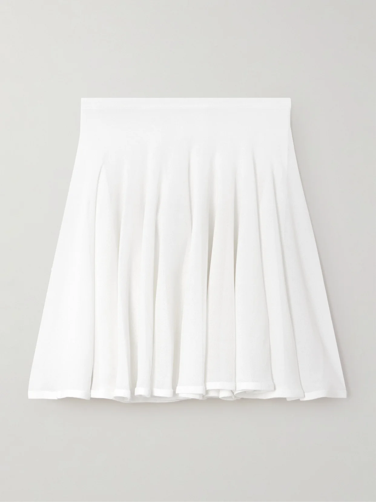 Pleated Jersey Mini Skirt - 1