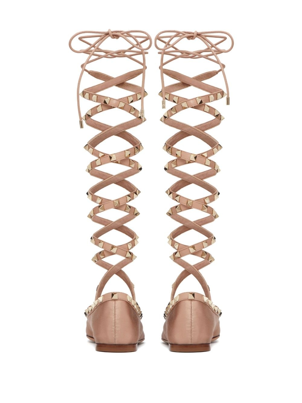 Rockstud strappy satin ballerina - 3