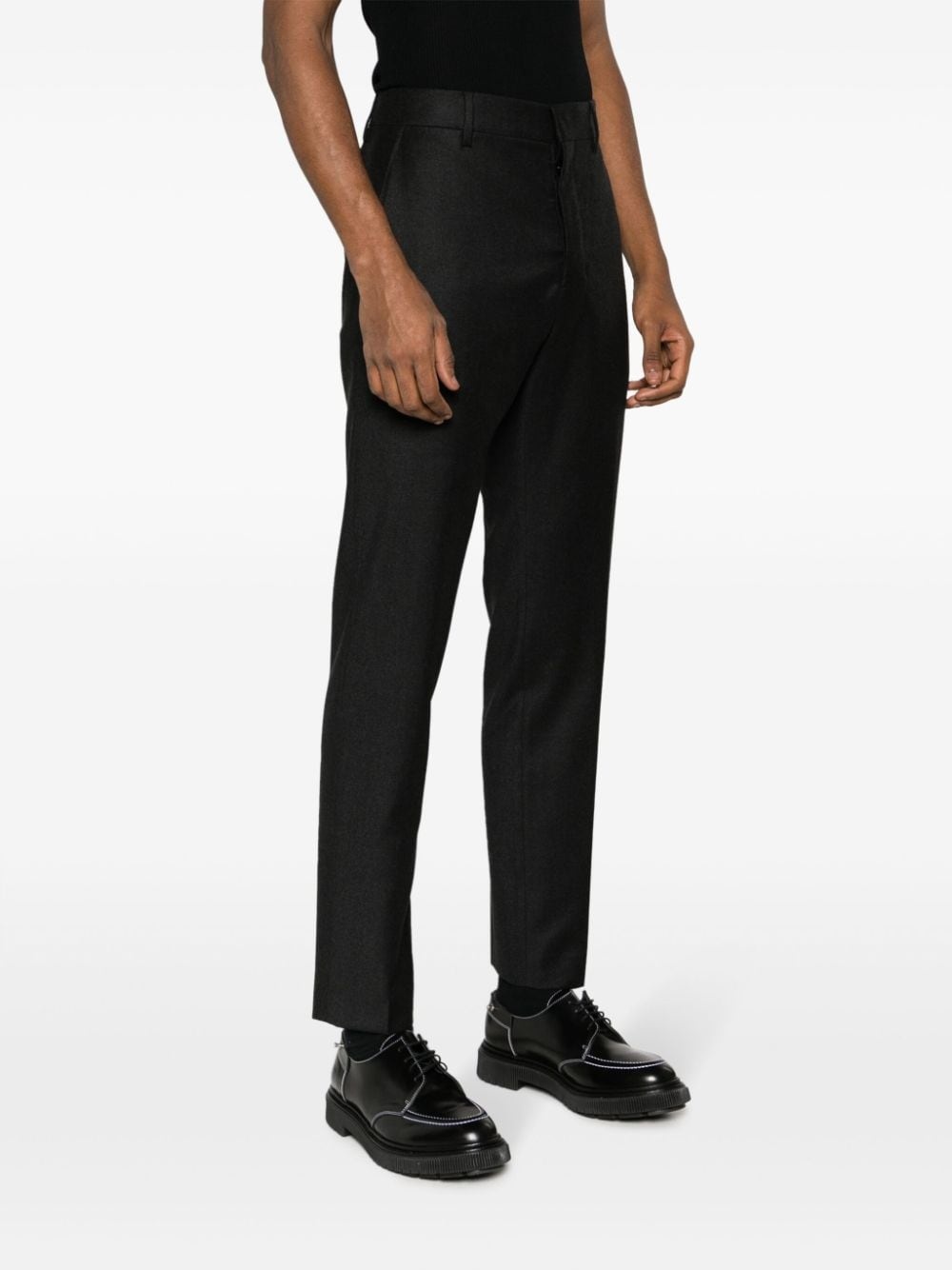 tapered-leg wool trousers - 3