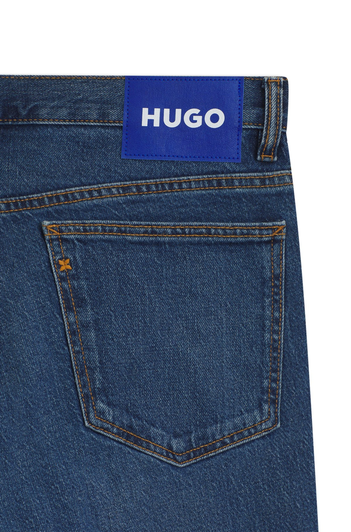 SLIM-FIT JEANS IN BLUE STRETCH DENIM - 6