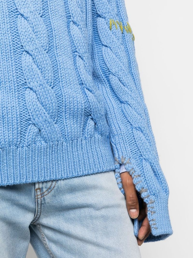 cable-knit virgin wool jumper - 5