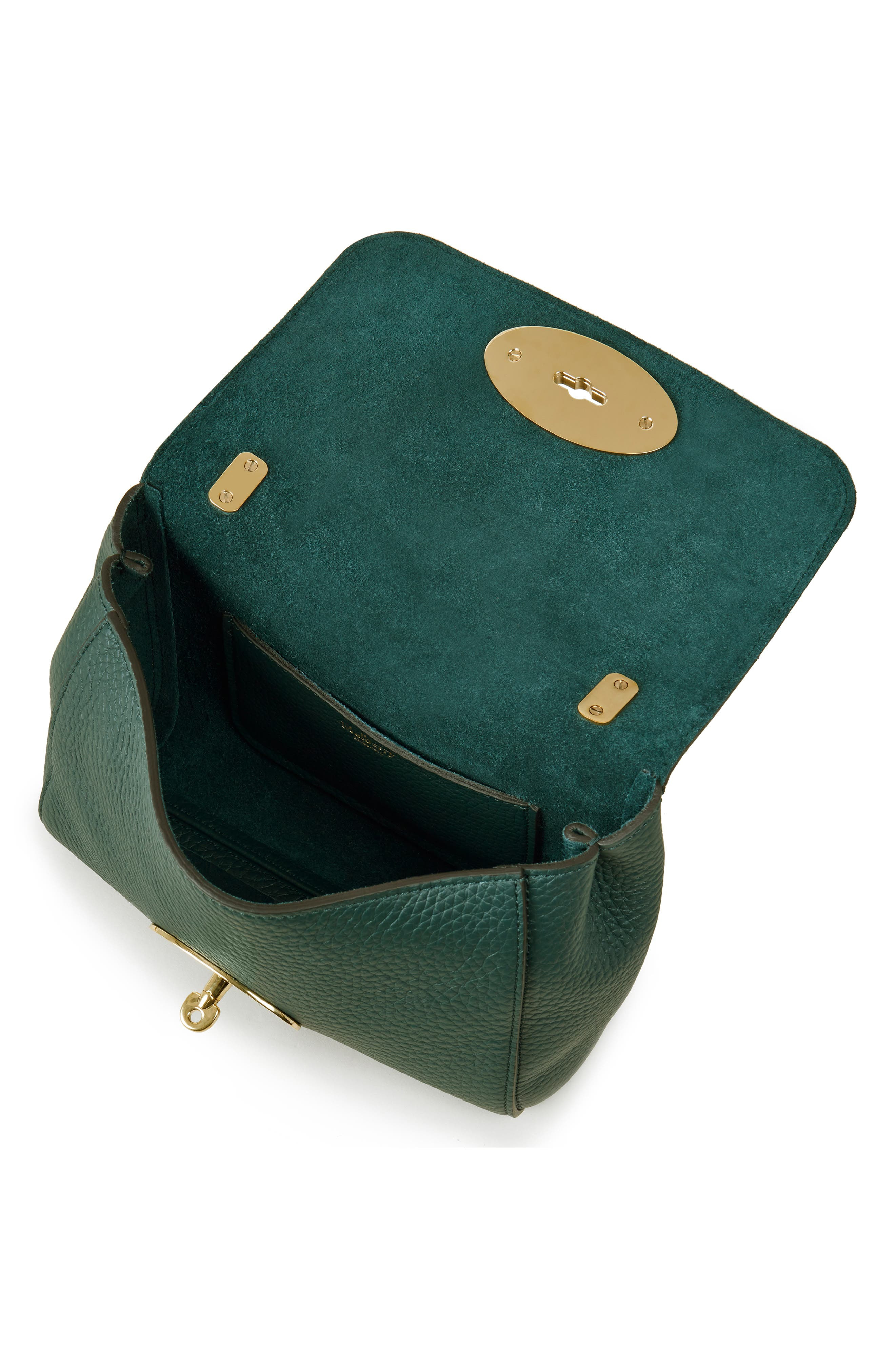 Lily Heavy Grain Leather Convertible Shoulder Bag in  Green - 4