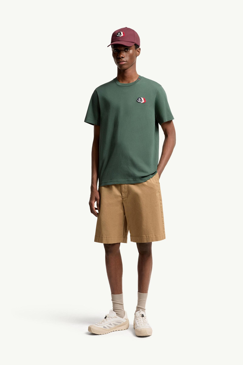 Moncler Embroidered Tricolor Logo Cotton T-Shirt outlook