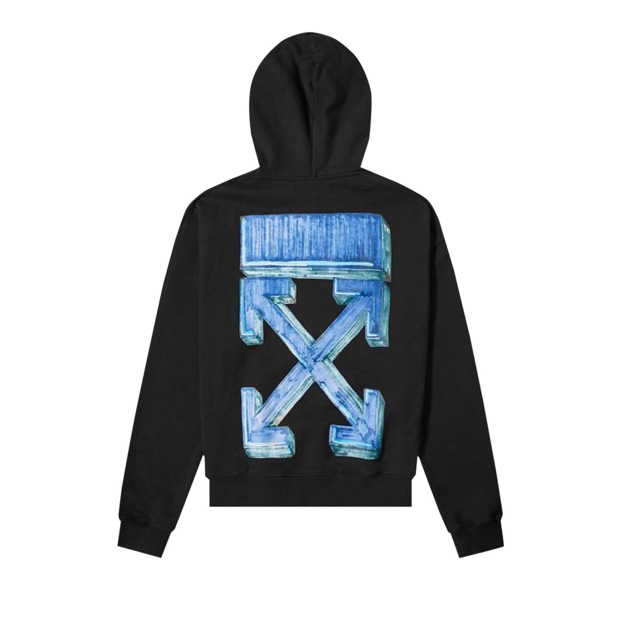 Off-White Marker Over Hoodie 'Black/Blue' - 2