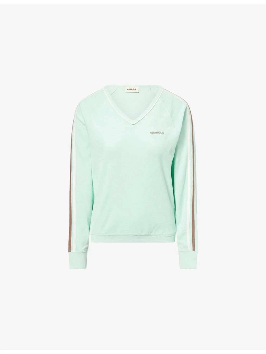 Terry Towel V-Neck Cotton Sweatshirt - 1
