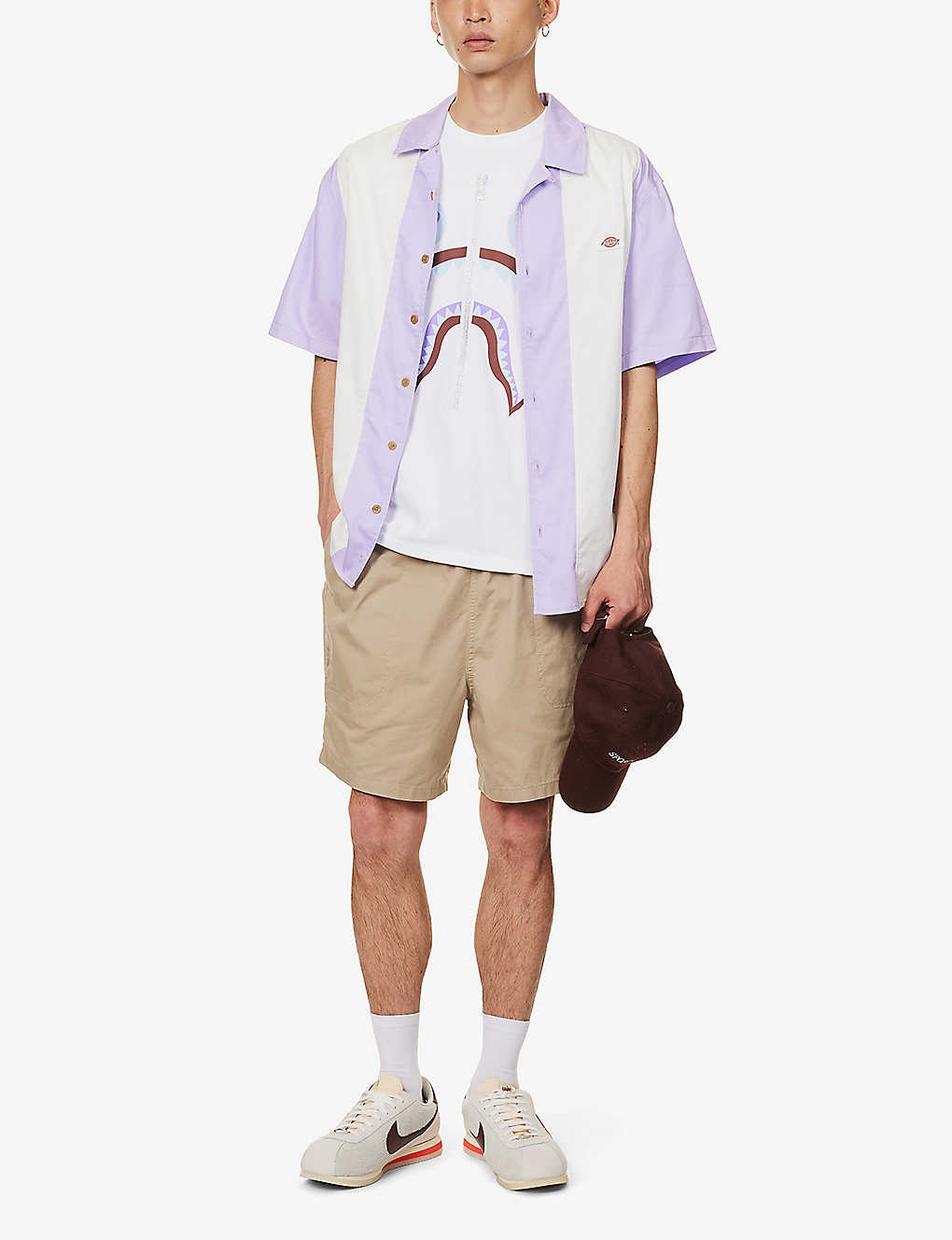 A BATHING APE® Shark-print short-sleeved regular-fit cotton-jersey