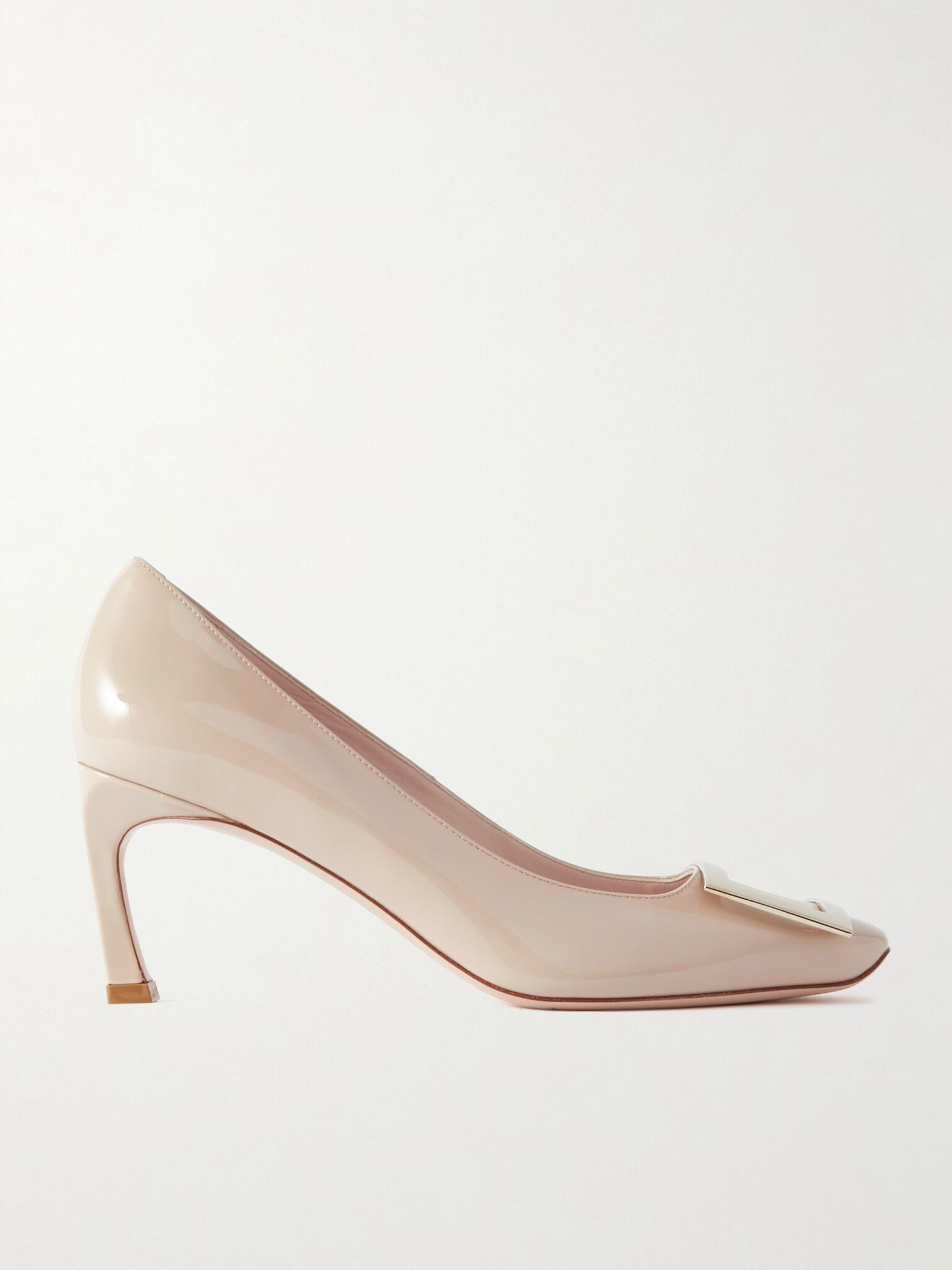Belle Vivier Trompette 70 buckled patent-leather pumps Beige - 1