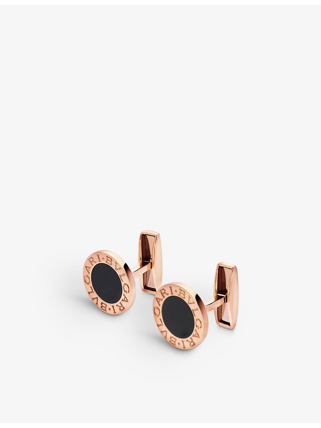 BVLGARI BVLGARI 18ct rose-gold and onyx cufflinks - 2