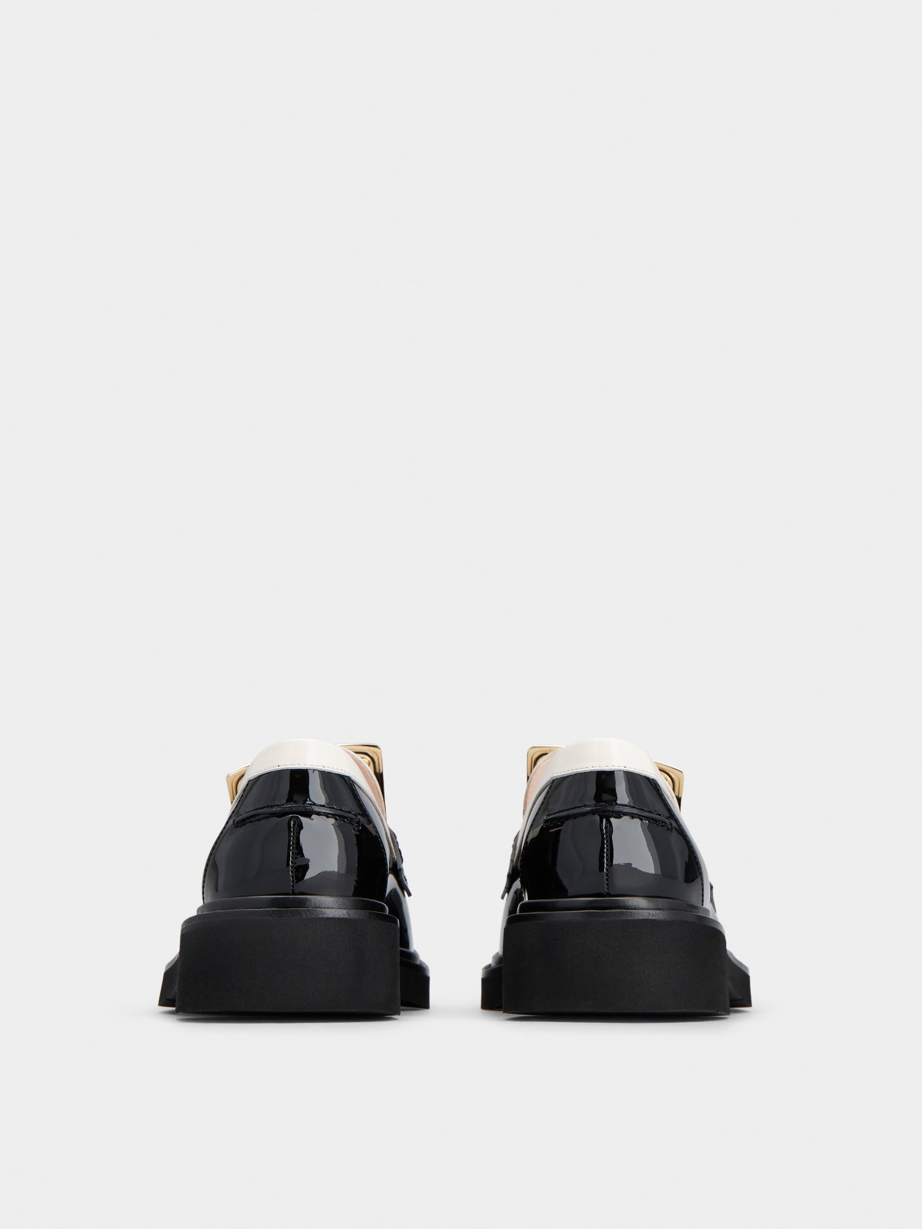 Viv' Rangers Metal Buckle Loafers in Patent Leather - 5