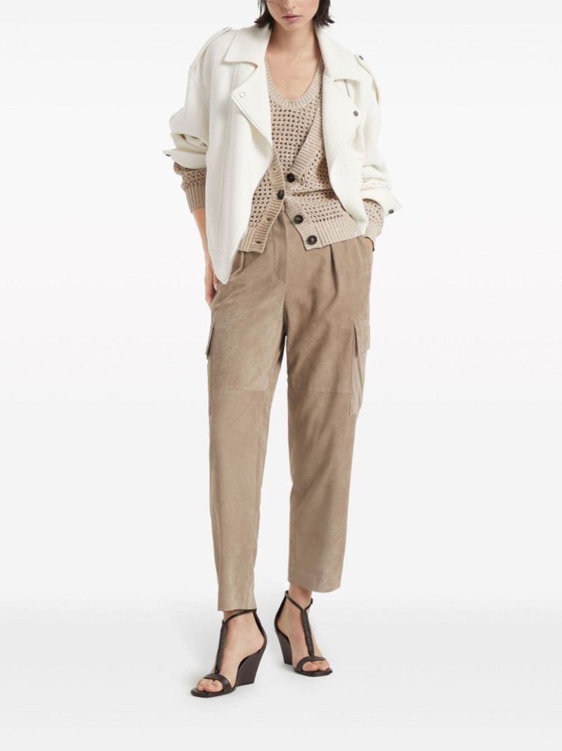 Brunello Cucinelli sequin-embellished open-knit vest outlook