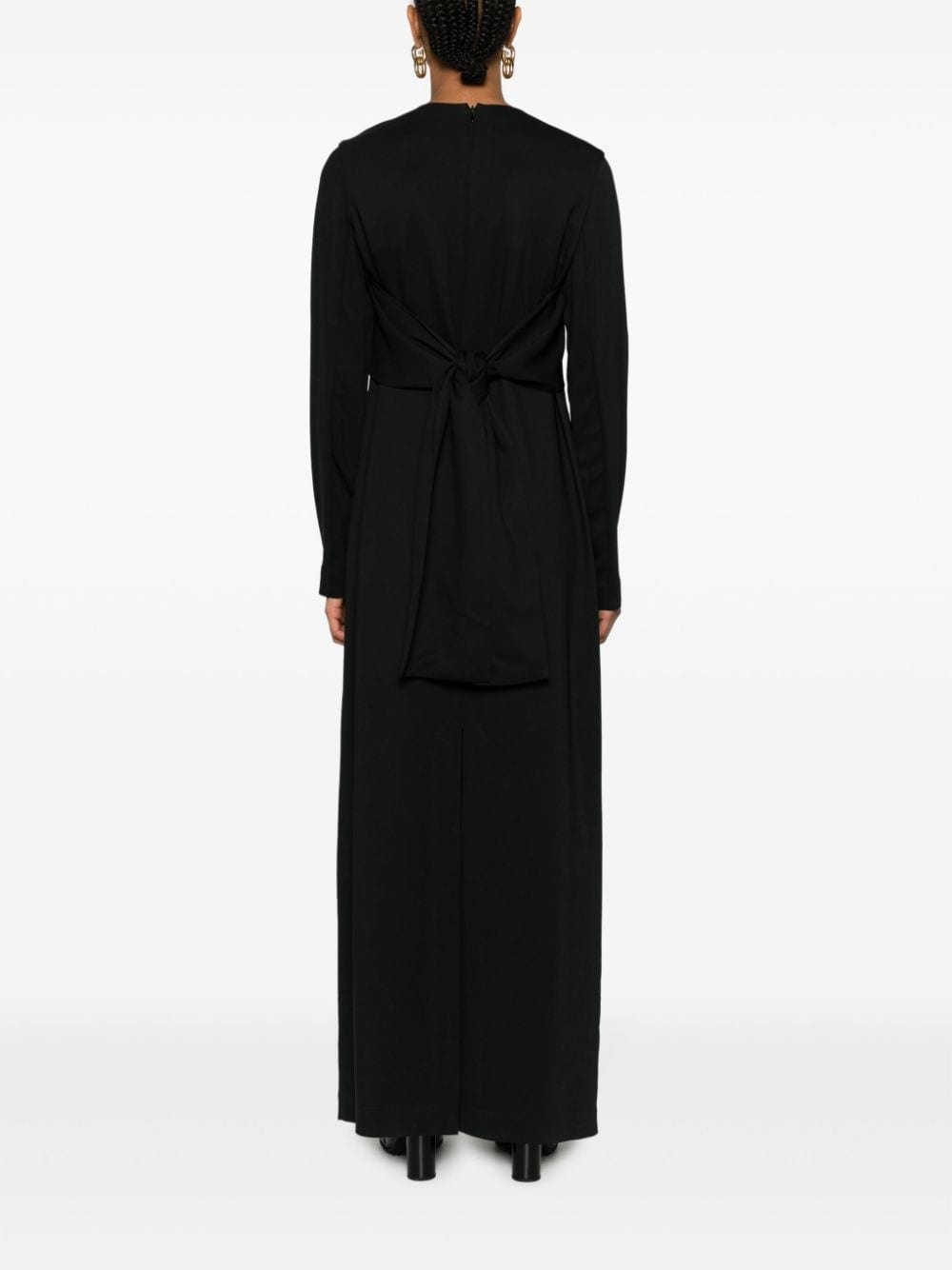 draped crepe maxi dress - 4