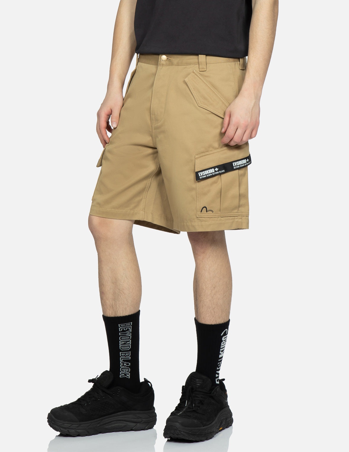 Logo Tape Patching Cargo Shorts - 7