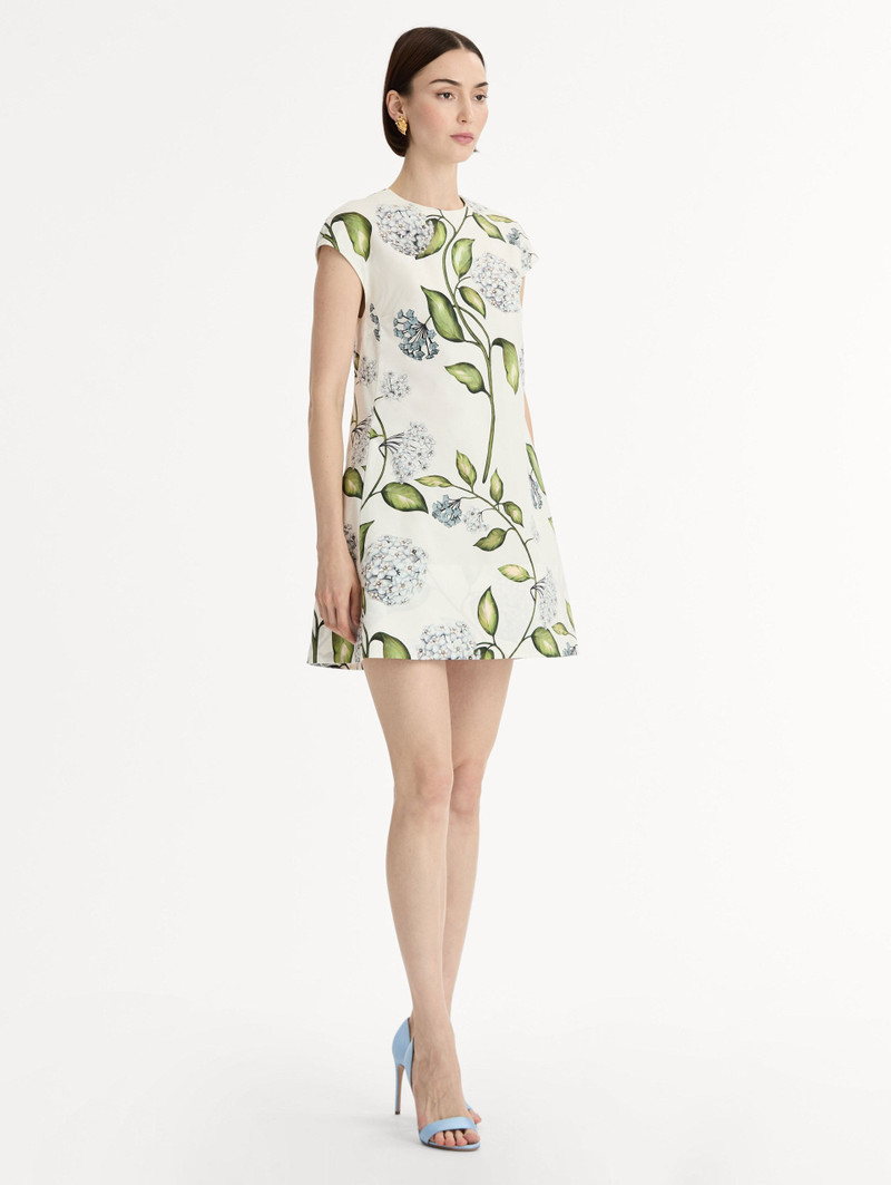 PORCELAIN FLOWER COTTON POPLIN MINI DRESS 4