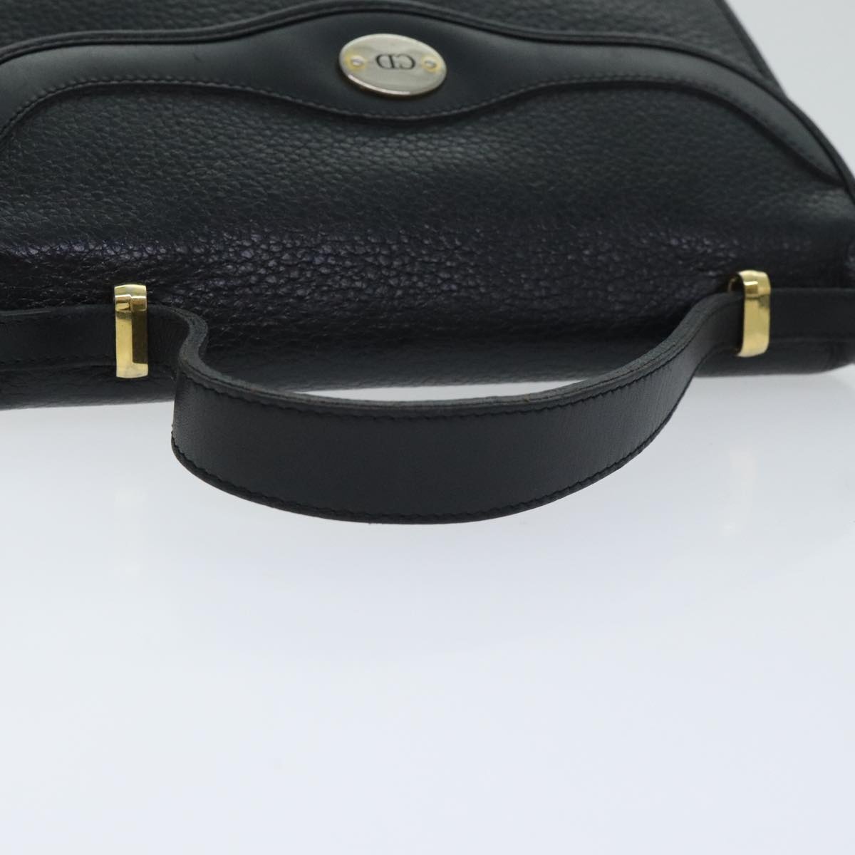 DIOR Hand Bag Leather Black Gold - 7