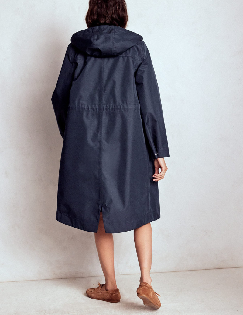 Longline Rain Mac-Navy Colourblock 4