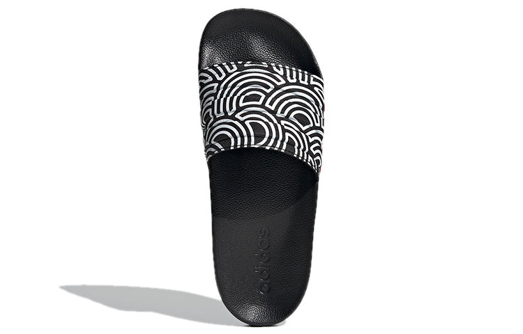(WMNS) adidas Adilette Shower Slipper Black/White FX1200 - 5