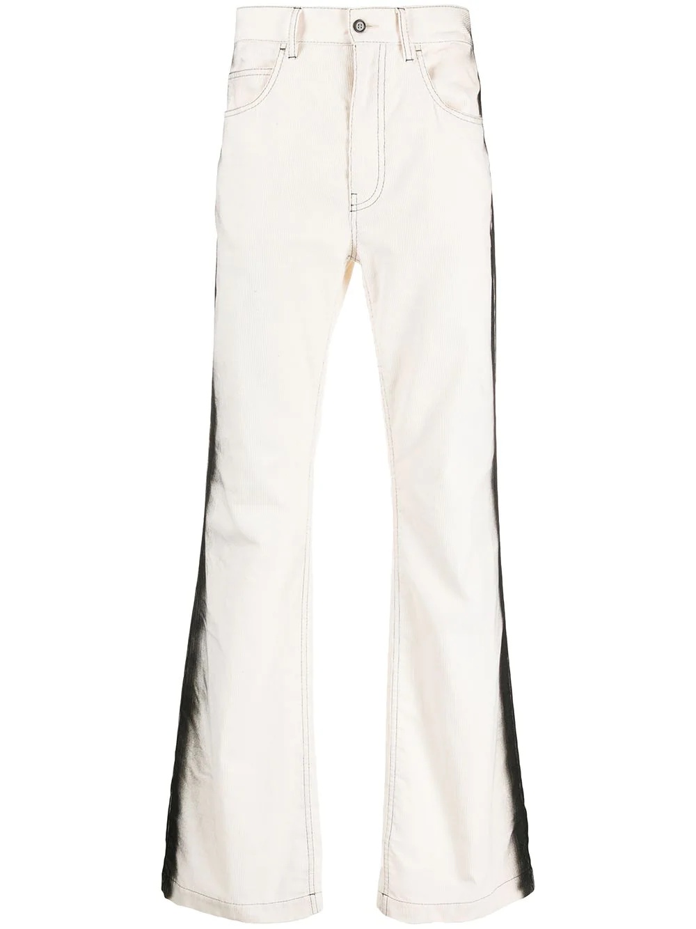 side-stripe straight-leg trousers - 1