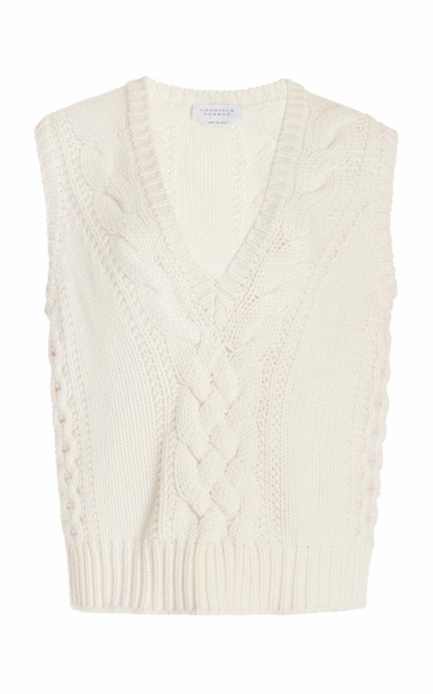 Ramirez Vest in Ivory Cashmere - 1