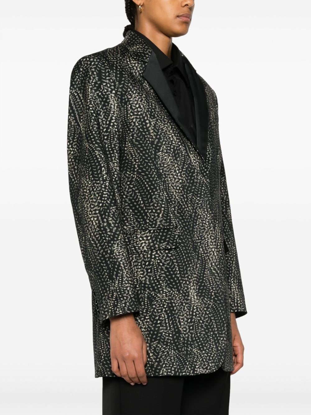 single-breasted abstract-print blazer - 3