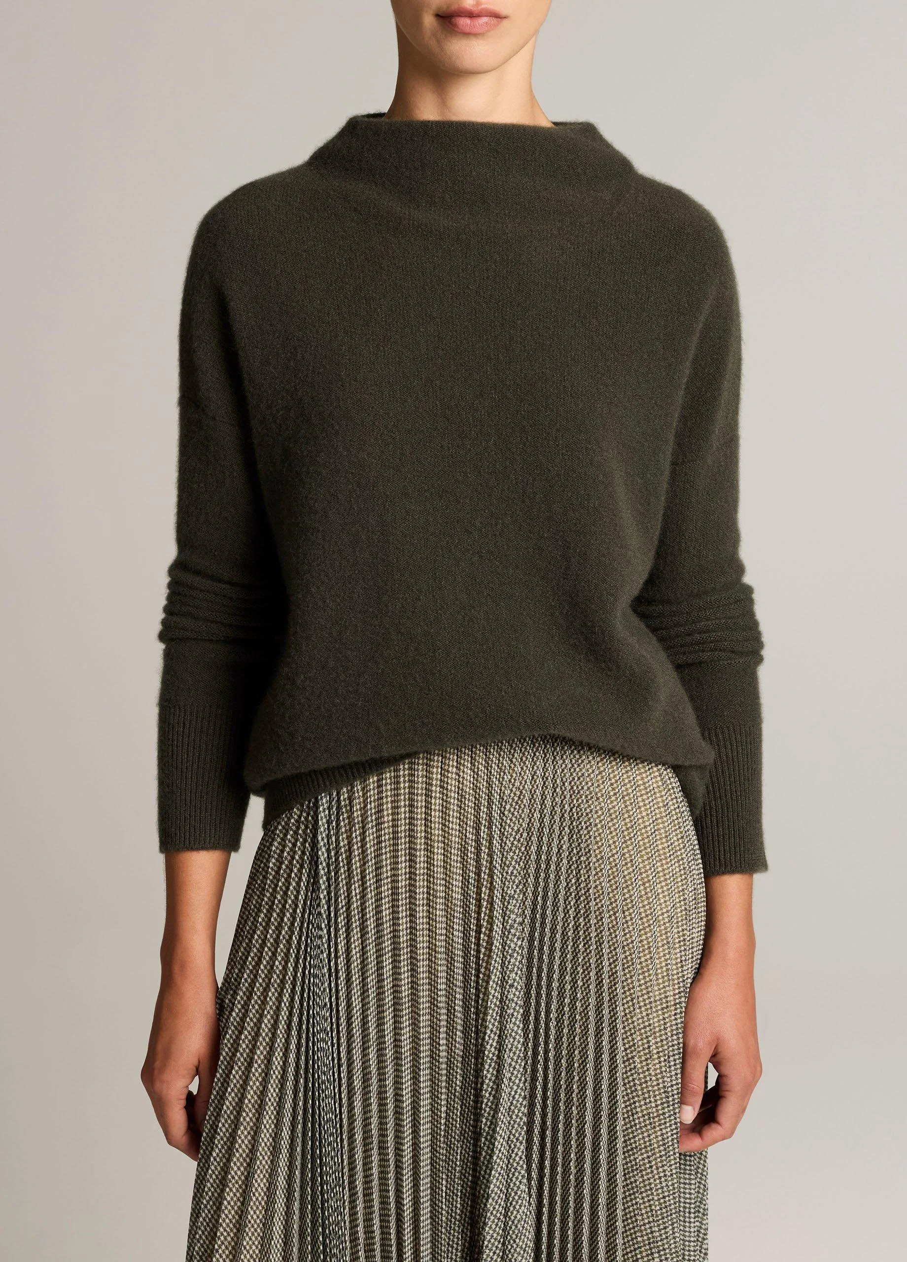 Plush Cashmere Funnel-Neck Sweater - 1