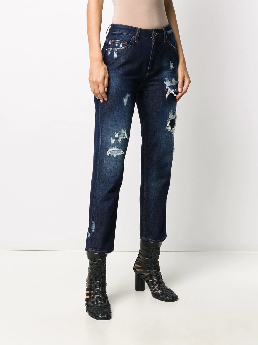 mid-rise cropped jeans - 3