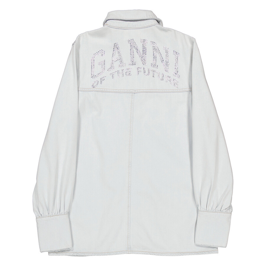 Ganni Ladies Light Blue Vintage Denim Future Shirt - 6