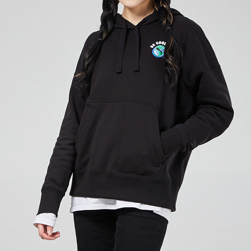(WMNS) PUMA Downtown Graphic Hoodie 'Black Blue Pink' 531437-01 - 5