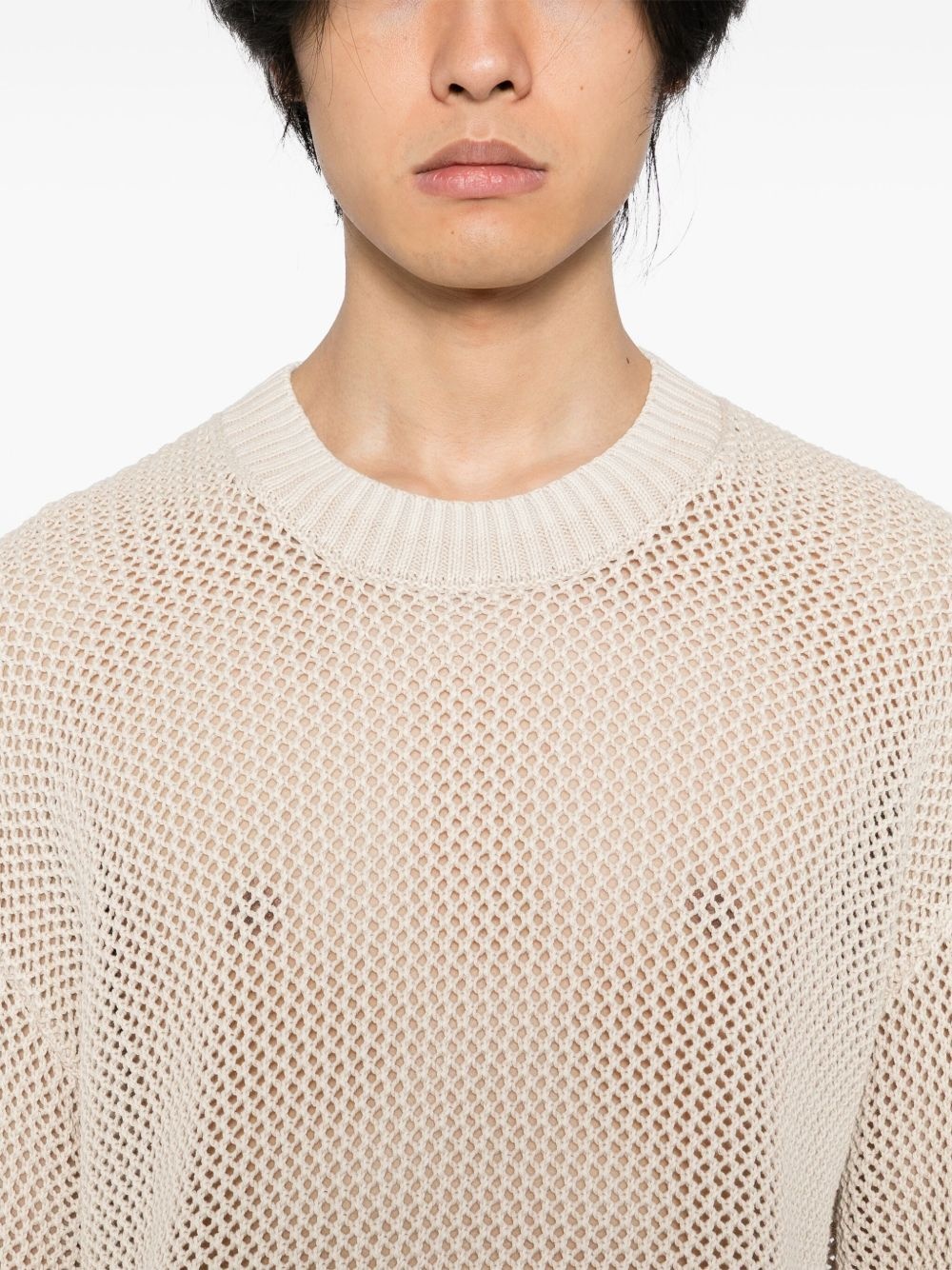 open gauge knit jumper - 5