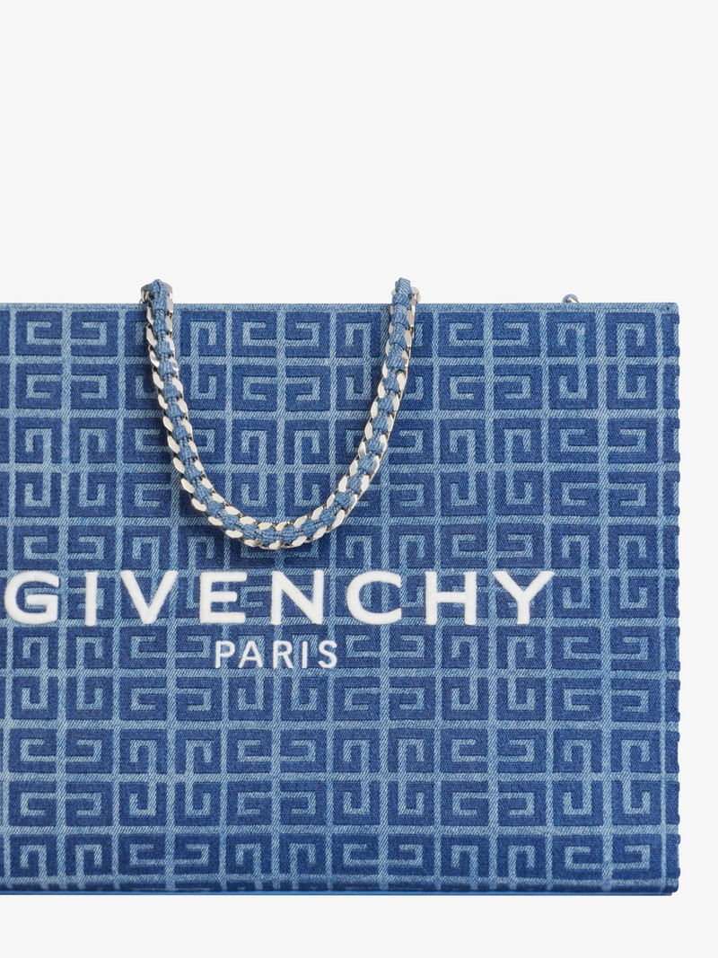 MEDIUM G-TOTE SHOPPING BAG IN 4G DENIM WITH CHAIN 6