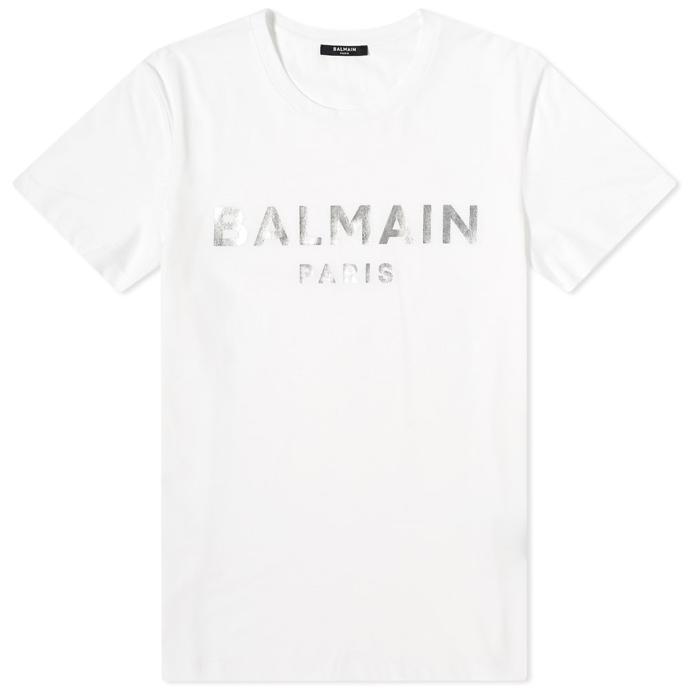 Balmain Eco Foil Paris Logo Tee - 1