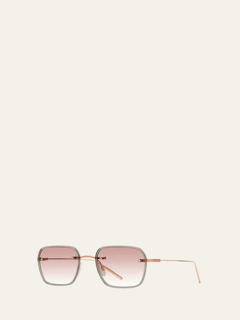 BARTON PERREIRA Men's Louie Titanium and Acetate Square Sunglasses outlook
