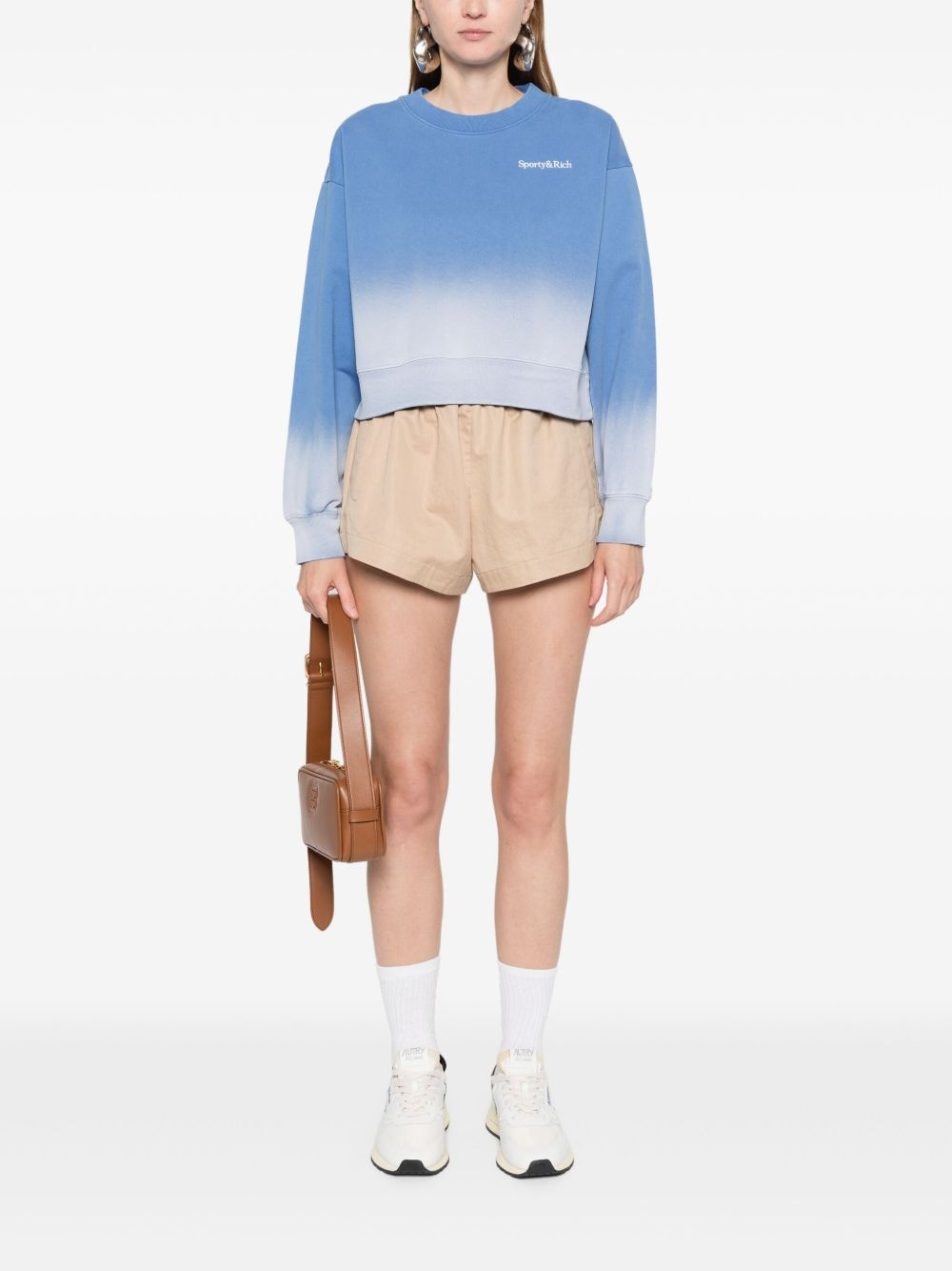 logo-embroidered cropped sweatshirt - 2