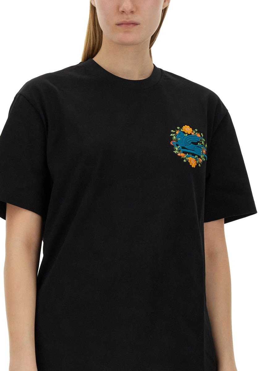 Etro Women T-Shirt With Pegasus Embroidery - 4