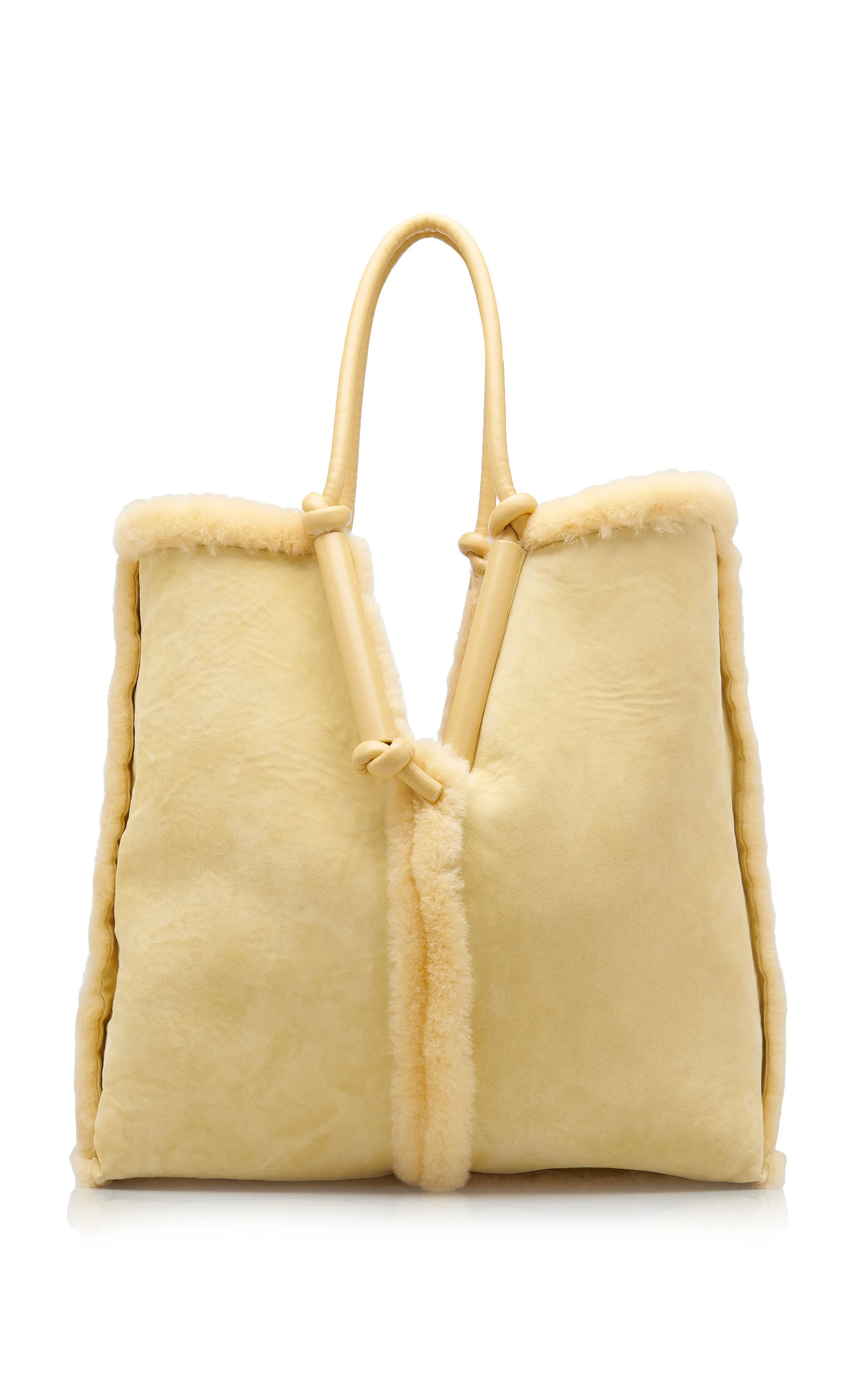 Reversible Oversized Shearling Tote Bag neutral - 1