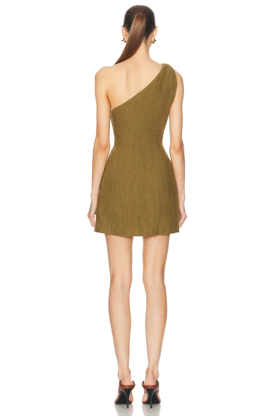 Twisted Linen Mini Dress - 4