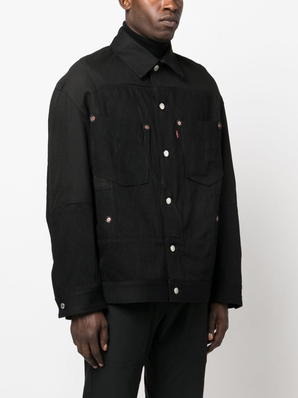 buttoned cotton shirt jacket - 3