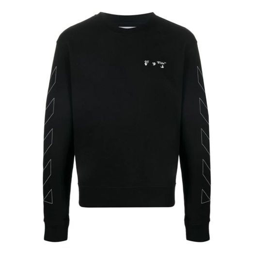 Off-White Diagonal Stripes Logo Pullover Men Black OMBA025F20FLE0011001 - 1