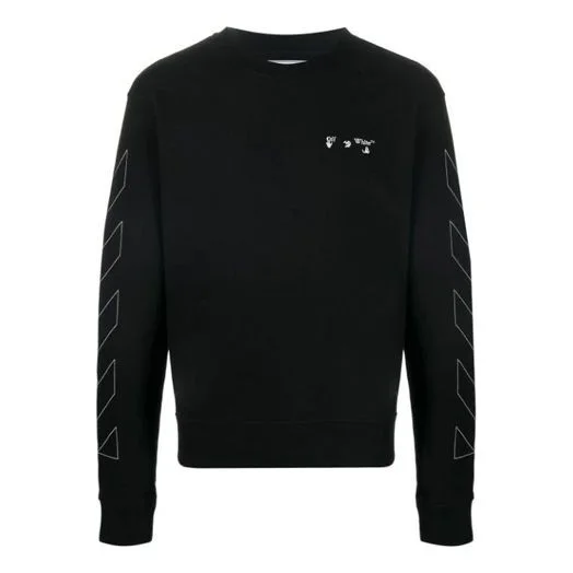 Off-White Diagonal Stripes Logo Pullover Men Black OMBA025F20FLE0011001 - 1