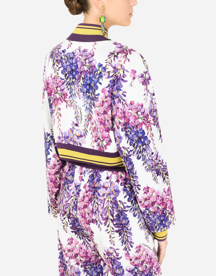 Jersey jacket with wisteria print - 5