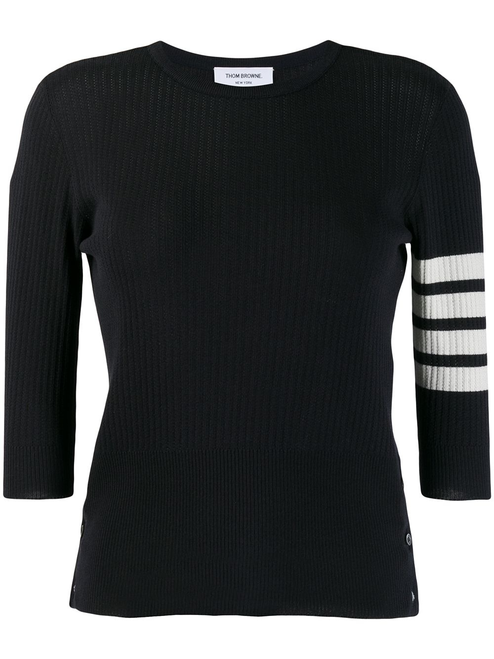 4-Bar stripe knitted T-shirt - 1