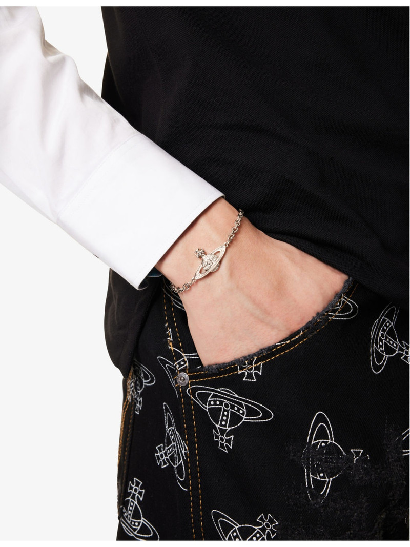 Vivienne Westwood Mini Bas Relief Chain silver-tone plated brass bracelet outlook
