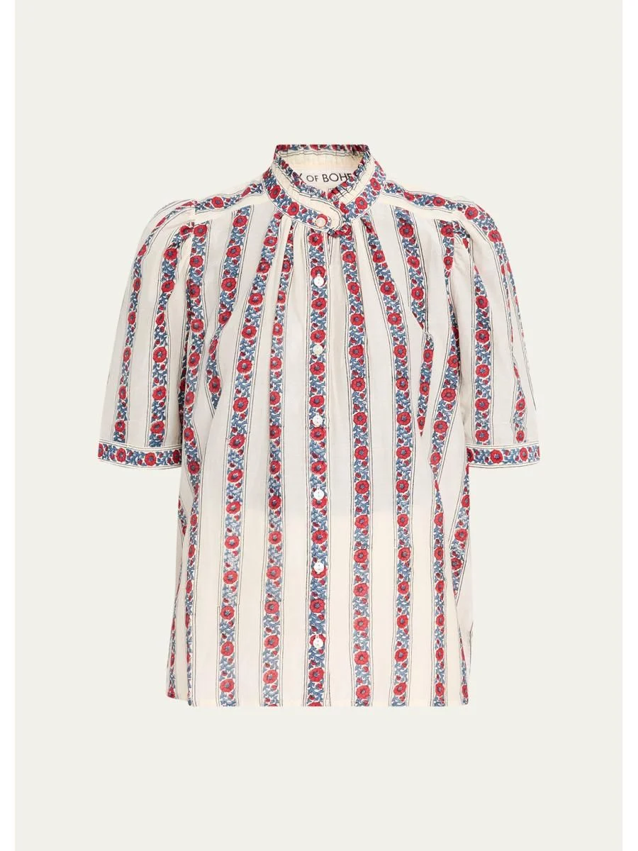Winnie Roseband Puff-Sleeve Blouse - 1