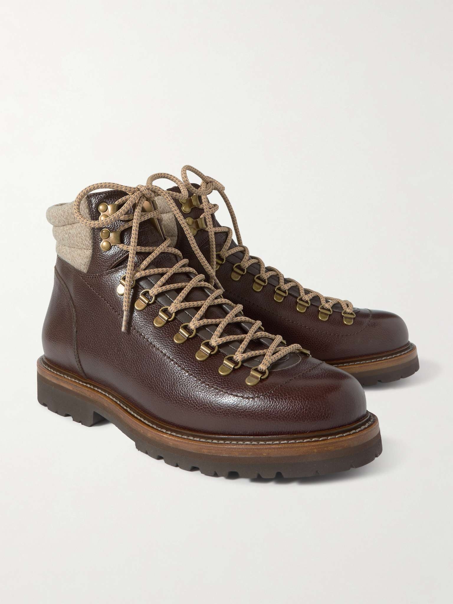 Cashmere-Trimmed Leather Boots - 4