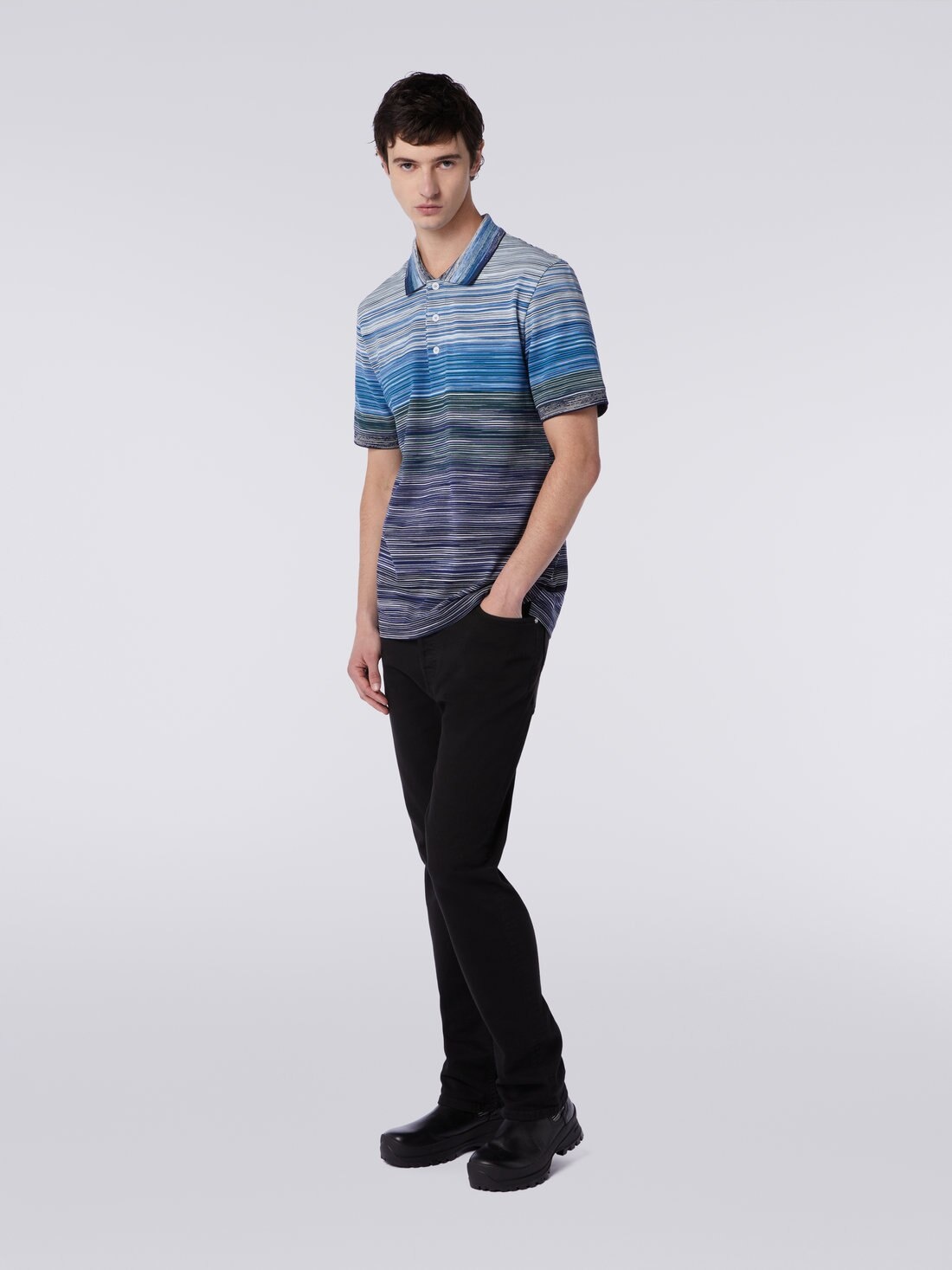 Short-sleeved polo shirt in slub cotton piqué - 3