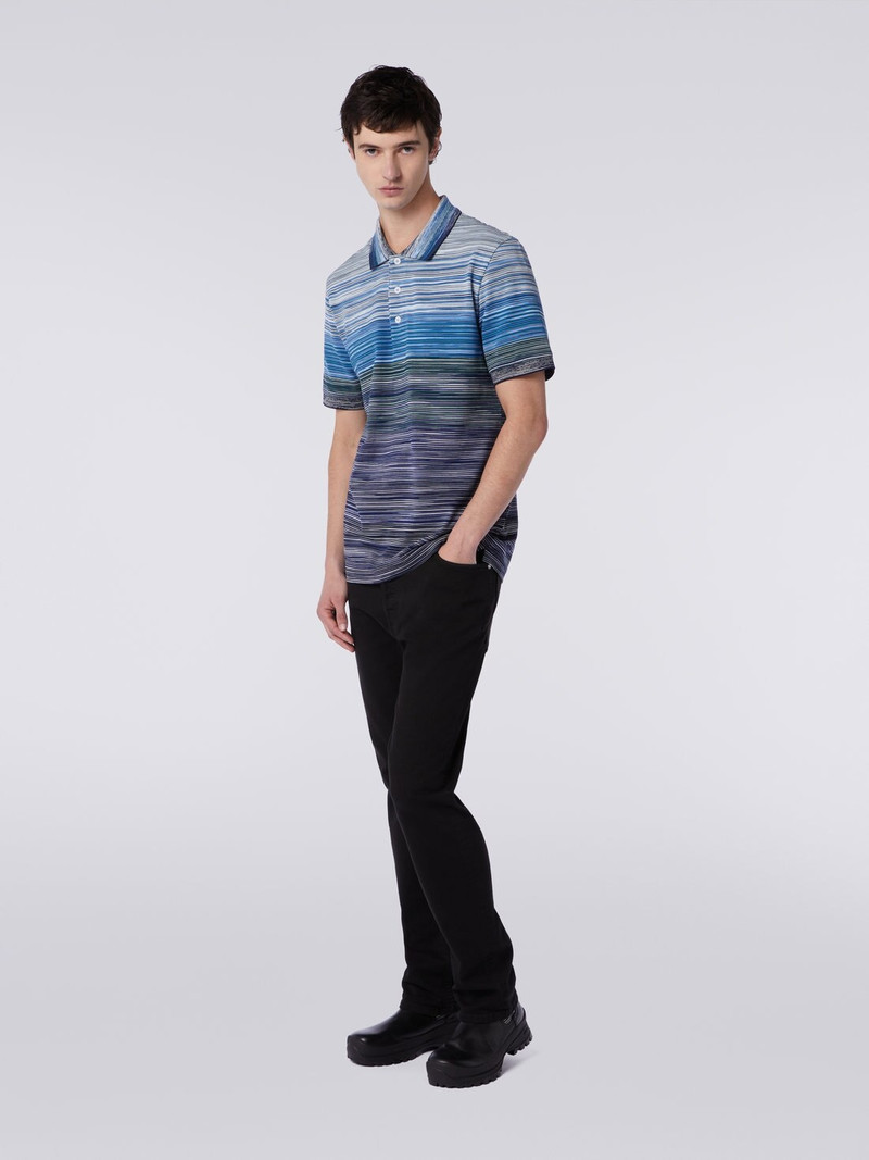 Short-sleeved polo shirt in slub cotton piqué 3
