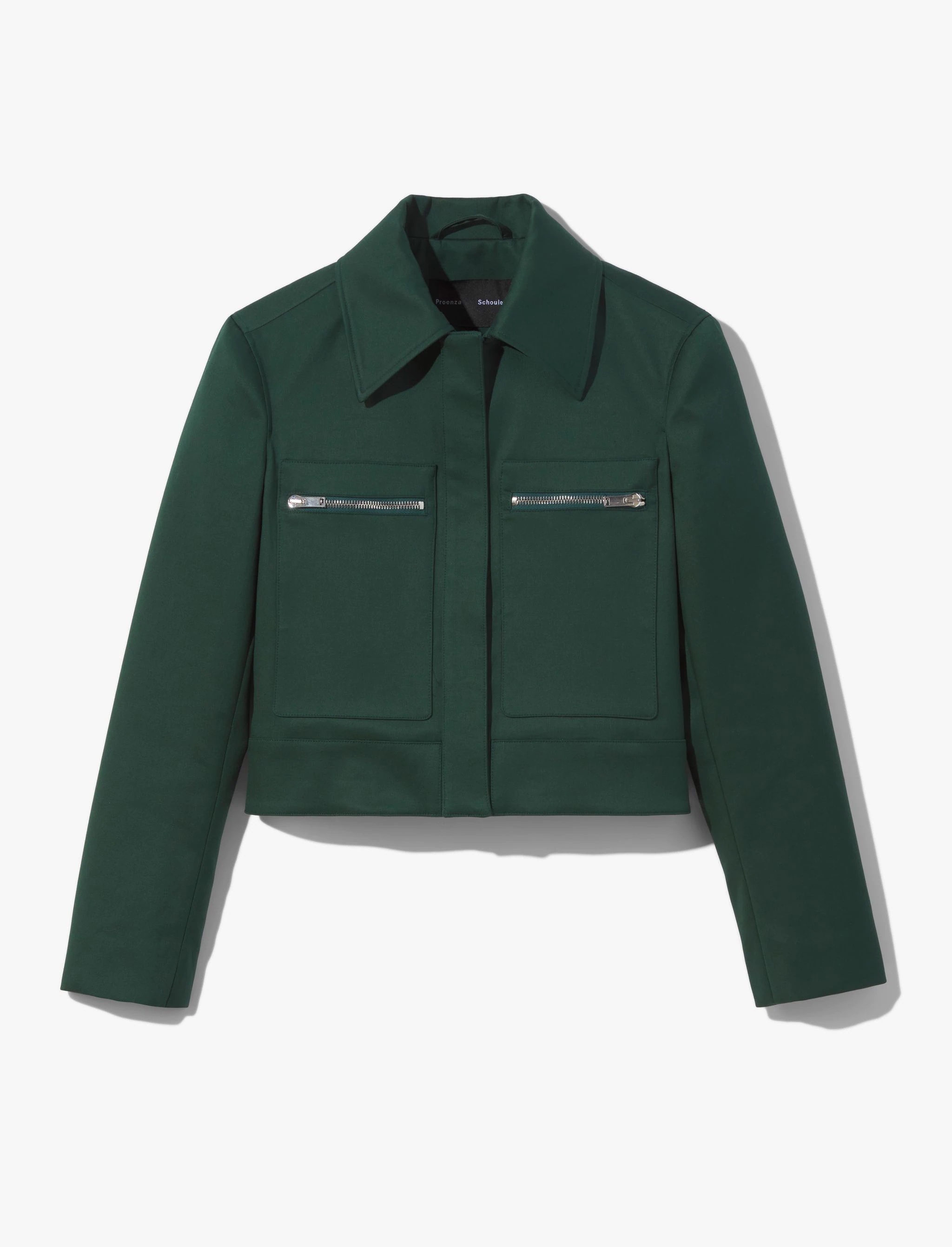 Cotton Gabardine Cropped Jacket - 1