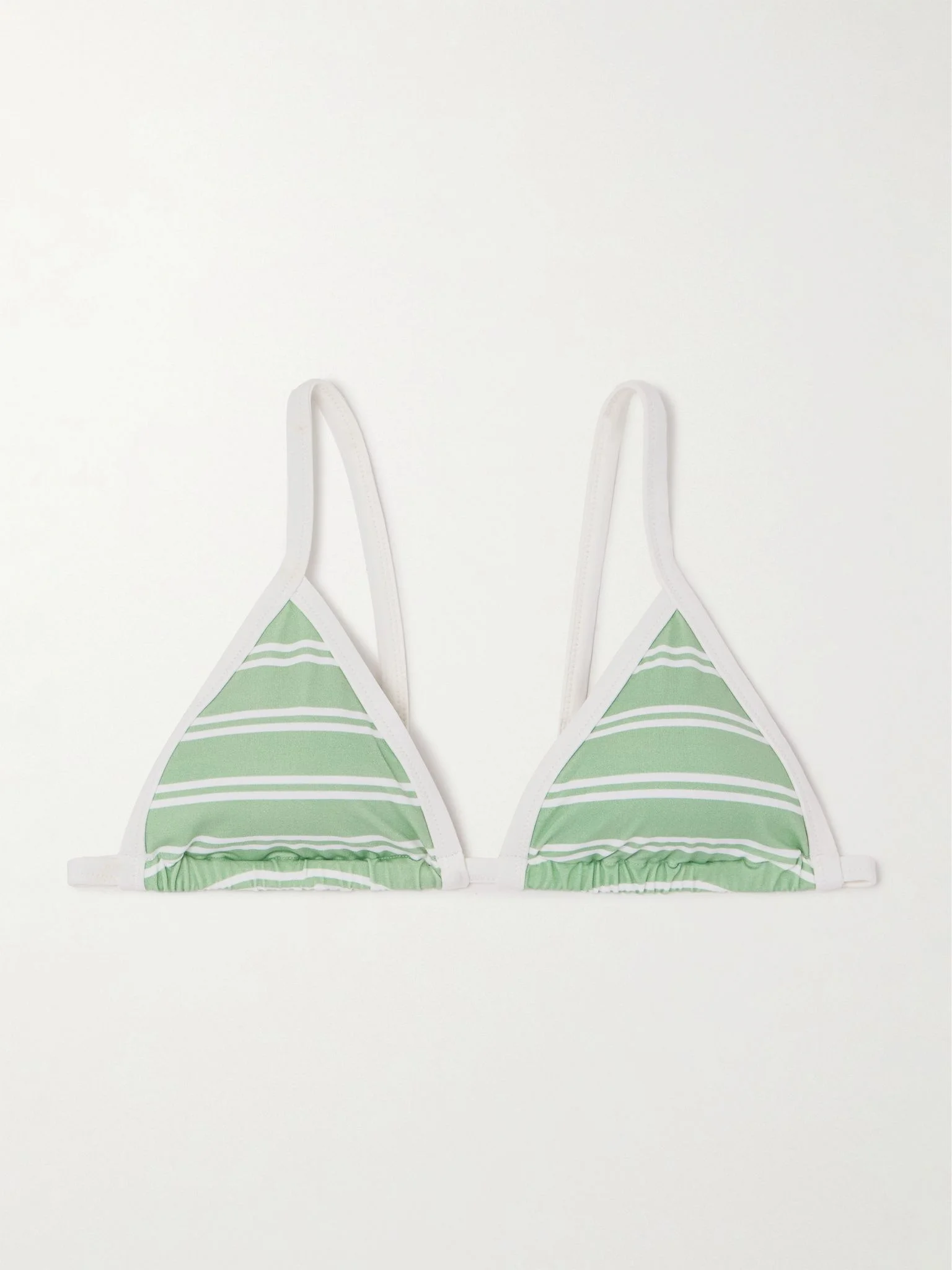 Bianco striped triangle bikini top Mint - 1