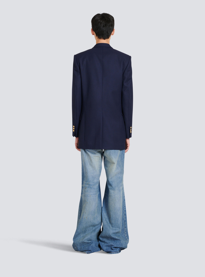 Six-button twill blazer with monogram lining 4