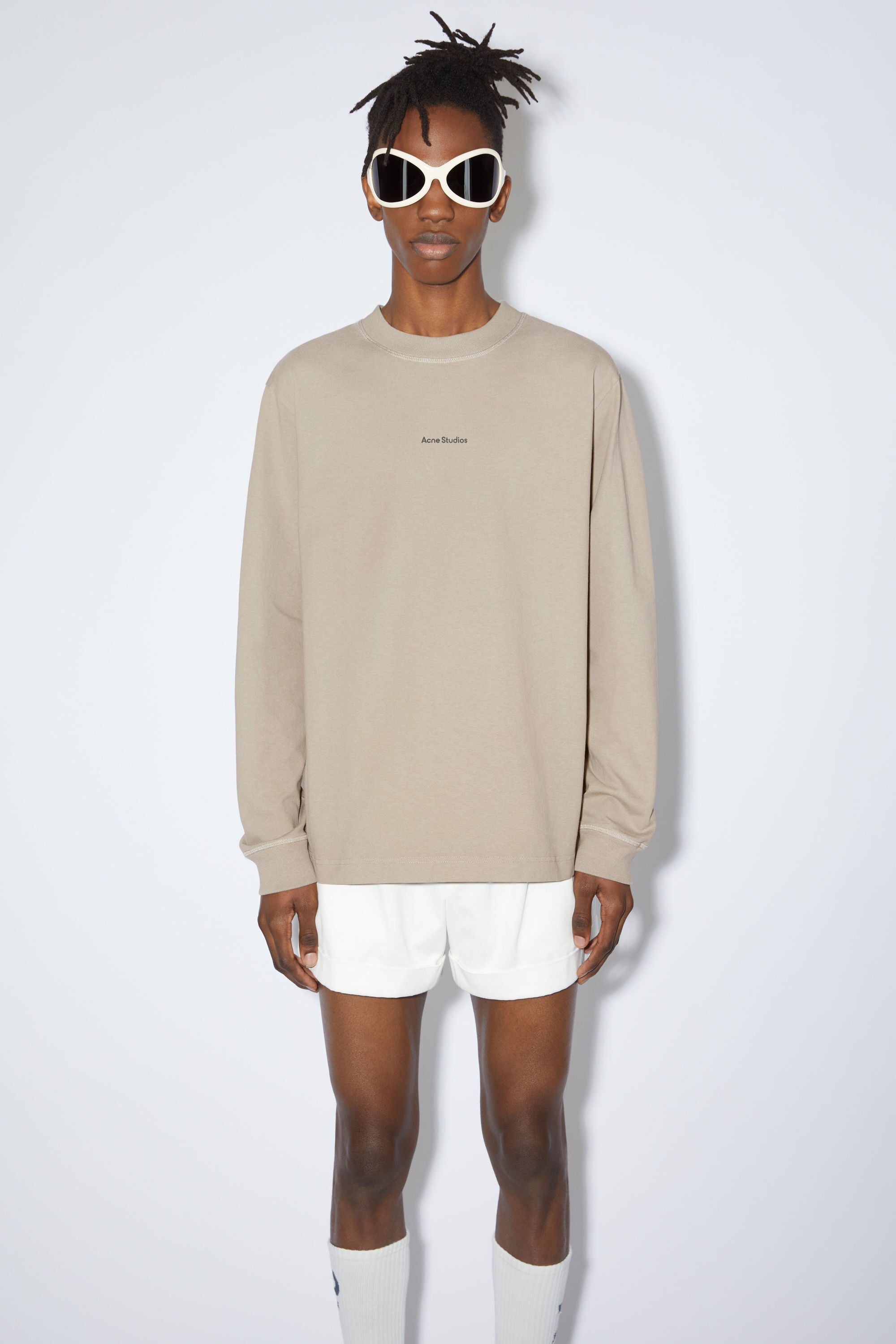 Logo long sleeve t-shirt - Mushroom beige - 2