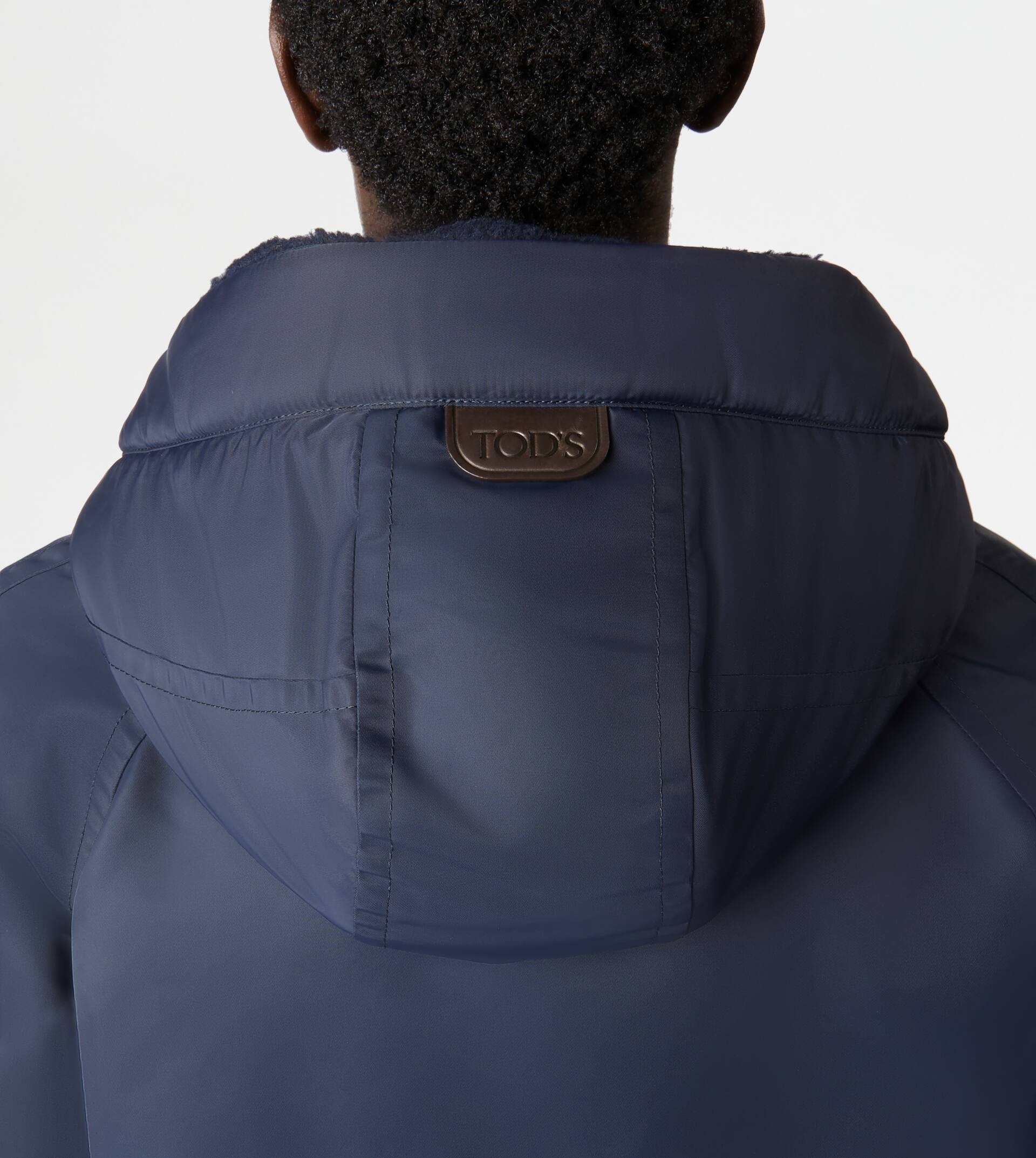 HOODED DOWN JACKET - BLUE - 5